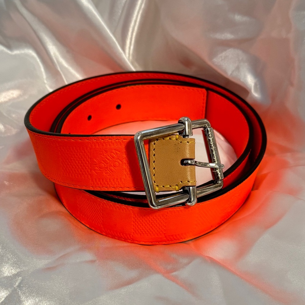 Louis Vuitton Orange Damier Infini Belt